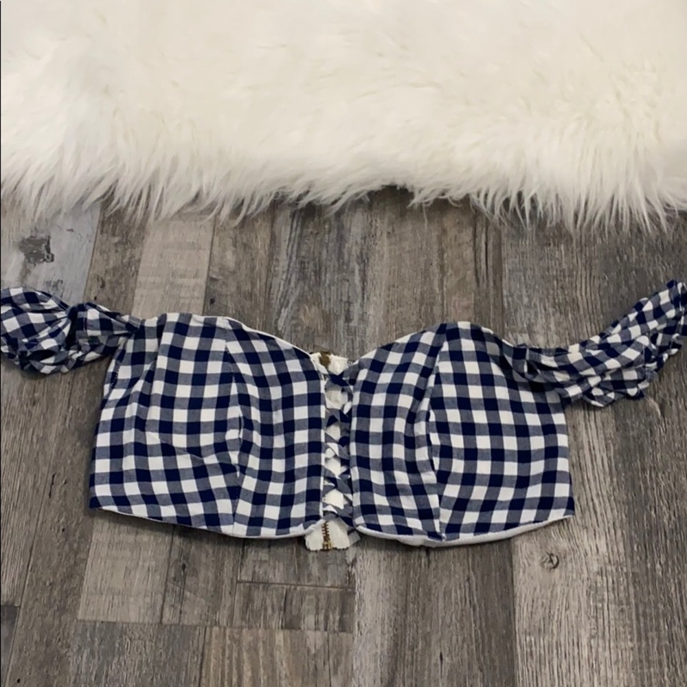 Windsor check crop top🌊🌊